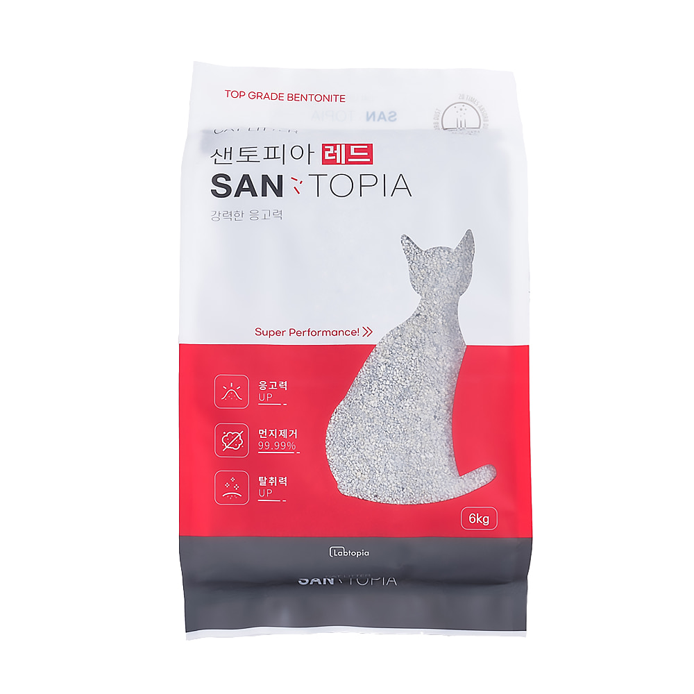샌토피아 레드 수의사가 만든 고양이 벤토나이트 모래 6kg - 콤빌리지